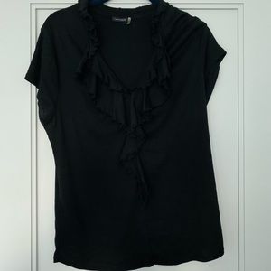 Magaschoni Black Ruffle Tunic